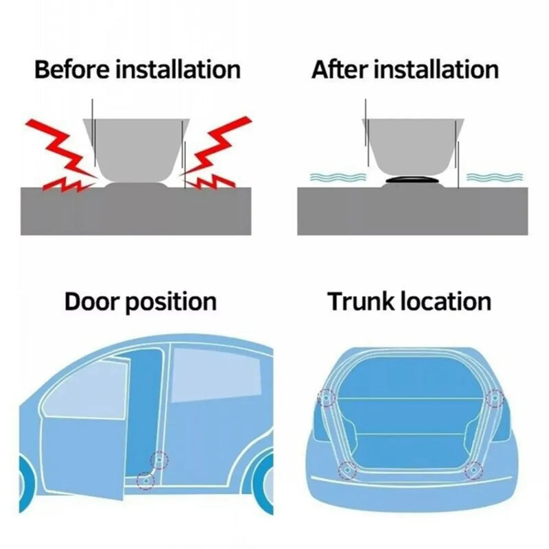 Almofada de Silicone Anti-Choque para Porta de Carro Kit c/10